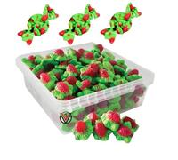 Jelly Filled Strawberries Sweets With a Liquid Candy Middle Sweets Tub 780g - 120 Pieces in a Tub