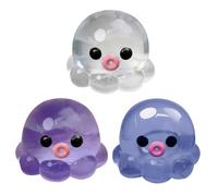 Jelly Fish Needoh with Glitter, Transparent Jellyfish Squishy,Transparent Blue and Purple Jellyfish, Stress Relief Sensory Toy