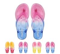 Jelly Flip Flops For Women Gradient Color Thong Sandals Slip On Toe Post Sandal Anti-Slip Flat Beach Flip Flop Fashion Ladies Lightweight Surf Slippers Pool Shoes Swimming Summer Sandals