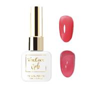 Jelly Gel Nail Polish, Sheer Red Jelly Gel Polish Set, Soak Off UV LED Translucent French Manicure Nude Builder Gel For Nails, 15ML Each Red Pink Nail Polish for DIY Manicure Home