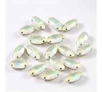 Jelly Horse Eye Sew on Glass Stones with Silver Claw Crystals Rhinestones Flat Back Stones for DIY, Decor, Reiki, Collection, Crafts(Topaz AB,5x10mm-50pcs)