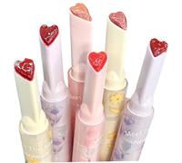 Jelly Lipstick,6pcs/Set Lip Gloss Heart Shape Lip Stain,Mirror Hydrating Jelly Love Lipstick,Long Lasting Moisturizing Tinted Lip Balm,Non-Sticky,Vivid Color Glossy Lip Gloss Lip Makeup