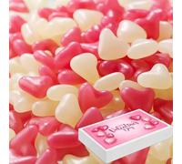 Jelly Love Hearts Sweets With Valentine's Day Pink Gift Box - Pink & White Heart Sweets - Perfect for weddings and Valentines day (250g)