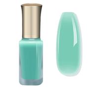 Jelly Nail Polish - Translucent Green Blue Nail Polish Quick Dry - Neutral Color Long Lasting Turquoise Nail Varnish - Highly Pigmented Sheer Clear Top Coat,No Need Baking for French Manicure DIY