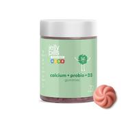 Jelly Pills Calcium for Kids + Probiotics & Vitamins D3 and K2-70 Vegan Gummies - No Added Sugars - Strawberry Flavor - Bone & Teeth Support