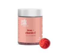 Jelly Pills Iron Gummies 28 mg with Vitamin C 30 mg - 70 Vegan Gummies - No Added Sugar - Peach - Tiredness, Red Blood Cells & Haemoglobin