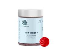 Jelly Pills Lion's Mane Gummies (Hericium erinaceus) with Black Pepper - 70 Vegan Gummies - No Added Sugar - Berry - Chewable Mushroom Supplement