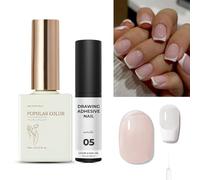 Jelly Pink Gel Nail Polish with Gel Liner Nail Polish, Milky Pink Gel Nail Polish, Nude UV Gel Nail Polish, French Tip Gel Polish for Manicure Diy Nail Art for Women(15ml/0.53 fl oz)