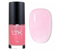 Jelly Pink Nail Polish,Transparent Light Pink Varnish,Quick Dry Sheer Pink Nail Varnish,Milky Nude Pink High Glossy Finish Nail Polish for Everyday & Manicure