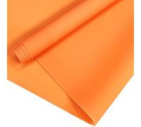 Jelly PVC Vinyl Roll 30x135cm Soft Solid Colored Smooth Waterproof PVC Fabric for Mat Hair Bows Jewelry Making (Orange)
