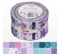 Jelly Roll 40 Strip Assorted Bundle, Fabric Strips for Quilting, Crafting, and Sewing, 100% Cotton 2.5" Fabric Jelly Roll Bundle For Scrapbooking, Precut Quilt Projects, and DIY Crafts - Floral Fusion