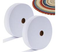 Jelly Roll Batting Strips 2 1/4inch x 100yd (2 Pack) - Cotton Blend Quilting Fabric for Sewing, Crafting & DIY Projects, Pre-Cut Wadding Rolls (White-1/4in 100Yd)