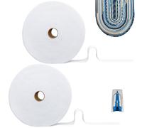 Jelly Roll Batting Strips for Rugs 2 1/4 Inches 110 Yards, Needle Punched Cotton Blend Batting Roll with Fabric Tube Maker for Braided Throw Jelly Roll Rugs/Purses/Quilts/Stuffed Plush Toys/Bags