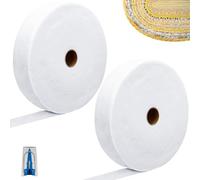 Jelly Roll Batting Strips for Rugs - 2 1/4 Inches, 77 Yards, Needle Punched Cotton Blend Batting Roll with Fabric Tube Maker for Braided Throw Rugs, Purses, Quilts, Stuffed Plush Toys, Bags