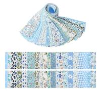 Jelly Roll Fabric, 100% Cotton Quilting Fabric 40 Pre-Cut Strips (6.5cm x 50cm), 20 Assorted Floral Prints, Premium Quilting Supplies for Quilting, Sewing, Patchwork, DIY Craft Projects-Blue