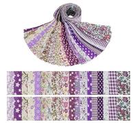 Jelly Roll Fabric, 100% Cotton Quilting Fabric 40 Pre-Cut Strips (6.5cm x 50cm), 20 Assorted Floral Prints, Premium Quilting Supplies for Quilting, Sewing, Patchwork, DIY Craft Projects-Purple