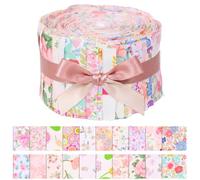 Jelly Roll Fabric, 40 Strip Cotton Quilting Fabric, 2.56 x 40 Inch Precut Strips, Floral Patterns Scraps Sewing Material, Multipurpose Quilting Supplies for Sewing, Blanket, DIY Crafts(Style 3)