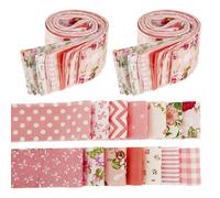 Jelly Roll Fabric Strips 100% Cotton Pre-Cut Fabric Floral Pattern for Sewing Scrapbooking,Precut Quilt Projects,Scrapbooking,Doll Clothes,Tablecloths,Cushion Covers 6.3x50cm(Pink)