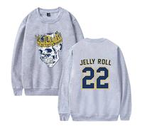 Jelly Roll Sweatshirts Unisex Crew Neck Long Sleeve Tops Mens Womens Harajuku Casual Oversized Pullover Sweatshirts Fashion Clothing XXS~4XL-Grey||XXL