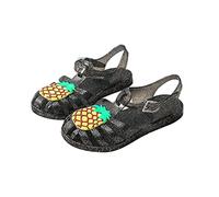 Jelly Shoes for Girls UK Sale Cute Fruit Roman Sandals Kids Hollow Out Glitter Sandal Child Clear Flat Water Shoe Non-slip Soft Sole Beach Footwear Slip On Garden Pool Sliders Summer Clog for 2-9 Year