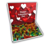 Jelly Snakes Happy Valentines Day Sweets Gift Box Hamper (RED VALENTINES FRONT)