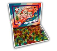 Jelly Snakes Merry Christmas Sweets Gift Box Hamper (RETRO CHRISTMAS FRONT)