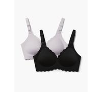 Jelly Strip - Seamless Floral Push up Nursing Bra (2 Pack) | Color: Black+Brown | Size: 2XL | Quantity: Double Pack