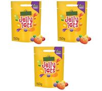 Jelly Tots Vegan Friendly Fruit Flavoured Sweets, 150g Sharing Bags, Pack of 3, with Apple, Blackcurrant, Strawberry, Orange, Lemon and Lime Flavours, No Artificial Additives