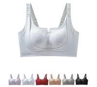 Jelly Wireless Bra Seamless Push Up Bras for Women Full Coverage Supportive 3-Grades Breast Lifter Everyday Bras Sagging Breasts No Wired Seamless Sleep Bralette,Grey,L