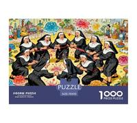 Jelly Wrestling Nuns Wooden Jigsaw Puzzle Waterproof 1000 Piece Puzzles for Adults Challenging And Brainteasing Games