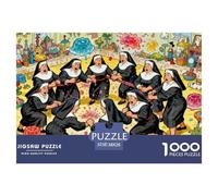 Jelly Wrestling Nuns Wooden Jigsaw Puzzle Waterproof 1000 Piece Puzzles for Adults Gifts Impossible Educational Games