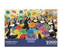 Jelly Wrestling Nuns Wooden Jigsaw Puzzle Waterproof 1000 Piece Puzzles for Adults Gifts Impossible Home Decoration