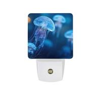 Jelly1fish in The Dark Blue Sea Funny LED Night Lights 11.5x7.5x5cm