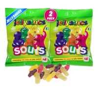 Jellyatrics Jelly Babies Sours - 150g Bag Pack of 2 - Meet the Jellyatrics and Experience the Fruity Novelty Sweets, Sour Sweets, and Fruity Jellies - Exciting Sweet for any Occasions