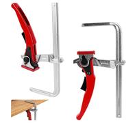 Jellybibo 2PCS Heavy-Duty Lever Clamp, Ratchet Table Clamp with Quick Release, Bar Clamps for Woodworking, DIY & Carpentry, 160mm Clamping Capacity & 60mm Throat Depth
