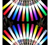 Jellybibo LED Glow Sticks 24 Pack, Glow Sticks Multicolour Flashing Party Packs, 8 Colours Light Up Sticks Glow in the Dark Party Supplies for Concerts Raves Weddings Birthday Kids Adults