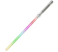 Jellybibo RGB Pixel Lightsaber, 15 Colors & 4 Sound Modes, Rechargeable Metal Dueling Light Sabers with Smooth Swing, Detachable Light Saber for Kids & Adults Cosplay, Halloween (Silver 1pc)