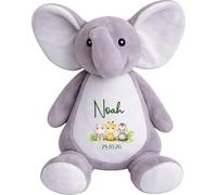 Jellybops Personalised Elephant Soft Toy - Custom Name Teddy, Baby Gift, Newborn Keepsake, Baby Shower Present, Plush Toy UK