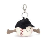 Jellycat Amuseables Baseball Bag Charm, 2.5 Inch Sports Plush Keychain Gift for Sports Fans Baseball, baseball