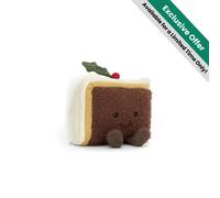 Jellycat Amuseables Slice of Christmas Cake Sitting 12cm x 13cm x 8cm