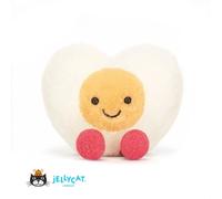 Jellycat Amuseables Heart Boiled Egg Plush, 3 Inch Sitting Height