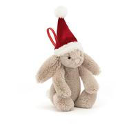 Jellycat Bashful Christmas Bunny Decoration - H : 13 cm x L : 5 cm