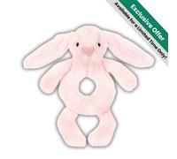 Jellycat Bashful Pink Bunny Ring Rattle (18cm x 8cm x 2cm)