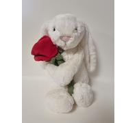 Jellycat Cream Bunny With Rose - Valentine's Day 2026 Limited Edition