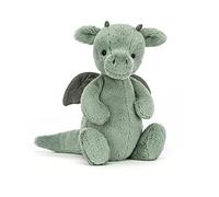 Jellycat Medium Bashful Green Dragon Plush Soft Toy