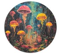 Jellyfish 1000 Piece Circular Jigsaw Puzzle Animals Pets Cute Premium Stress Relief Puzzle for Adults Home Decor Brainteaser 1000pcs (67.5x67.5cm)