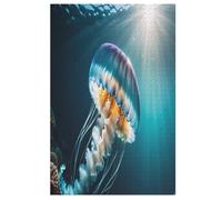 Jellyfish 1000 Piece Jigsaw Puzzle- Brain Teaser Game for Adults & Children - Educational Activities Wooden Jigsaws （78×53cm）