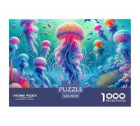 Jellyfish 1000 Piece Jigsaw Puzzle for Adults Educational Game Marine Life Family Puzzle Game Birthday Gifts Beautiful Decoration Puzzle70x50cm/1000pcs
