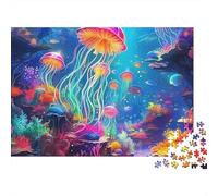 Jellyfish 1000 Piece Jigsaw Puzzle For Adults Educational Games Stress Relief Puzzle Exercise The Memory of The Brain for Family Decorations 500pcs (52x38cm)
