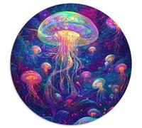Jellyfish 1000 Piece Jigsaw Puzzles Circular Jigsaw Stress Reliever Educational Games Beautiful Decoration Puzzle for Adults And Kids 1000pcs (67.5x67.5cm)